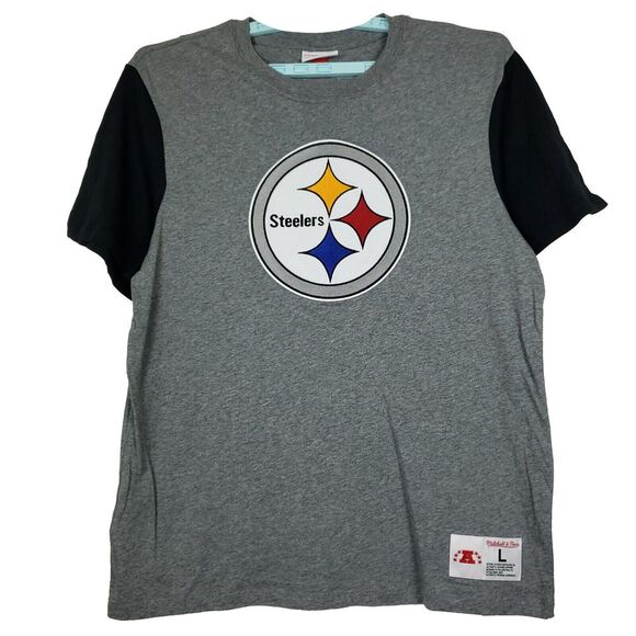 Mitchell & Ness Other - Pittsburgh Steelers Mitchell & Ness NFL L Large Shirt Gray Black Sleeve New
